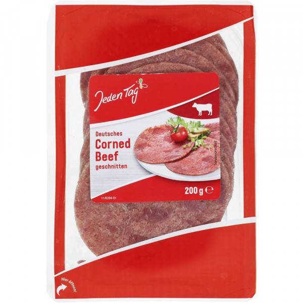 Deutsches Corned Beef, geschnitten
