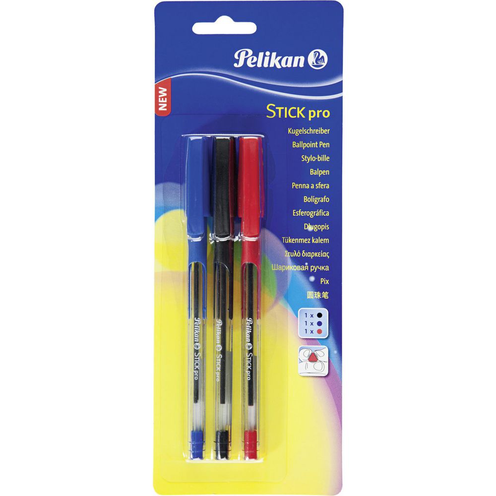 Beukende Beleefd Nominaal Kugelschreiber Stick Pro 3-farbig von Pelikan ⮞ Globus