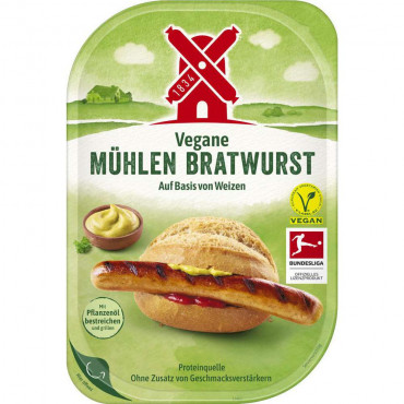 Vegane Mühlen Bratwurst, auf Basis von Weizen