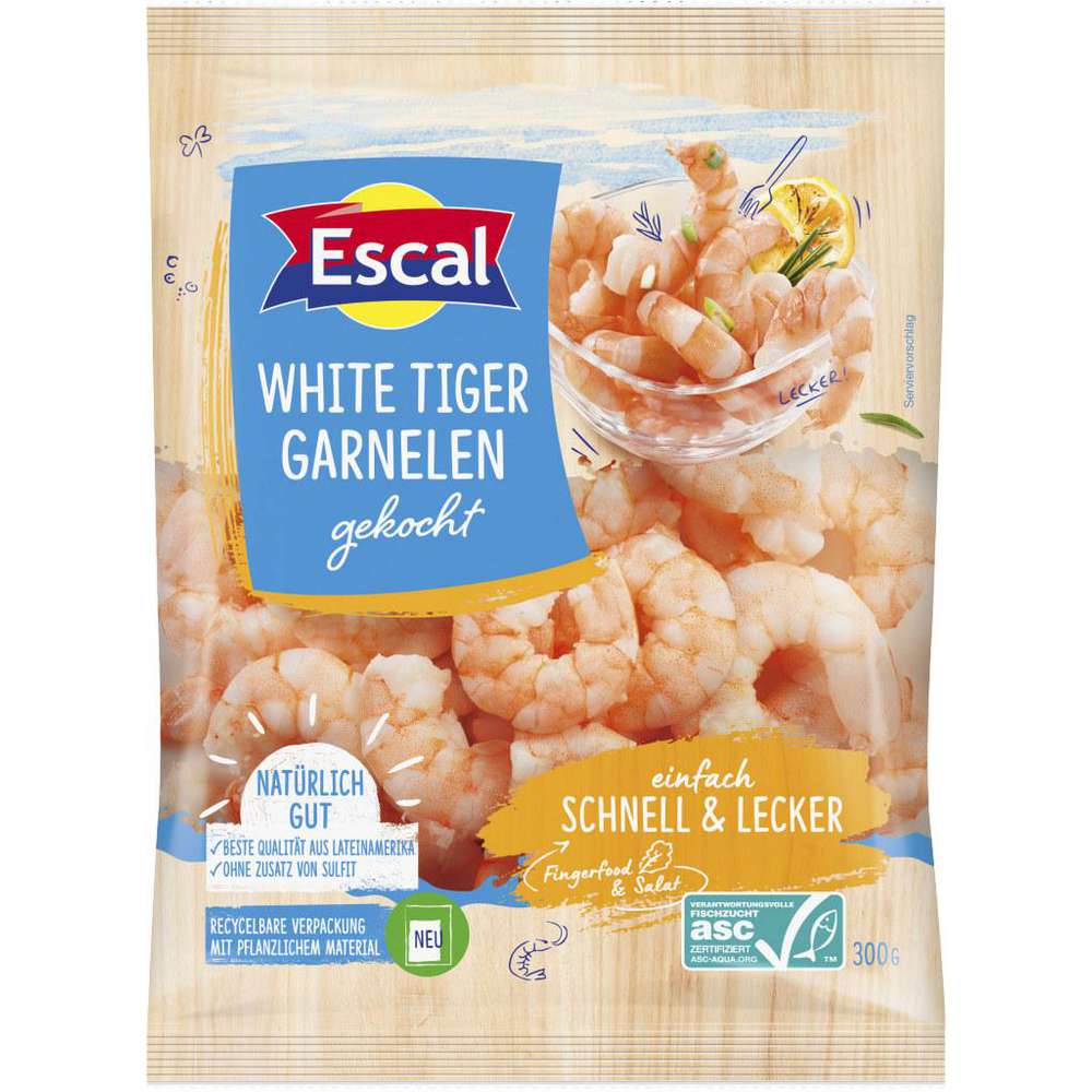 White Tiger Garnelen gekocht, tiefgekühlt von Escal Globus