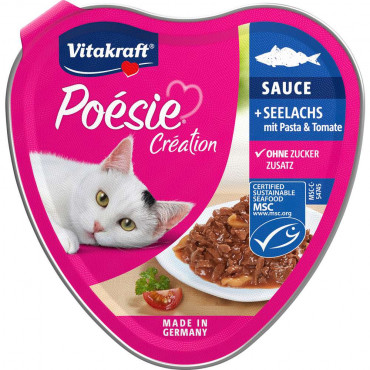 Katzen-Nassfutter Poésie Sauce, Seelachs mit Pasta & Tomate