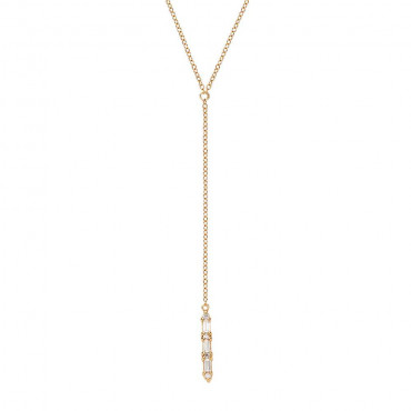 Damen Halskette/ Collier aus Silber 925 mit Zirkonia, vergoldet (4056874025591)