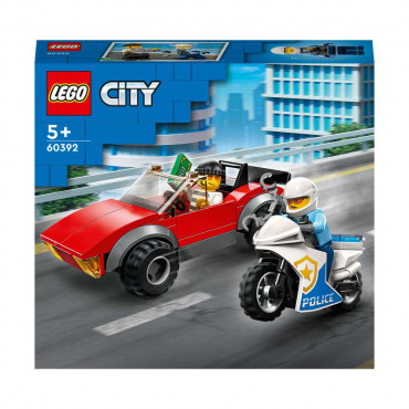 LEGO City 60392 Verfolgungsjagd mit Polizeimotorrad & Spielzeug-Auto