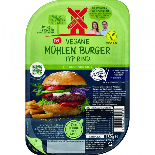 Vegane Mühlen Burger, Rind