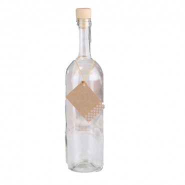 Glasflasche mit Kunststoffkorken, 0,75 l