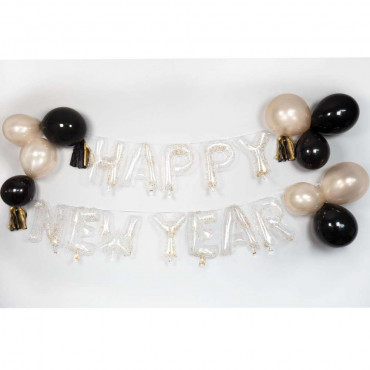Deko-Set Ballon Girlande Happy New Year