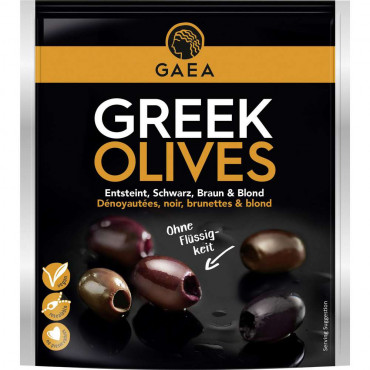 Griechische Oliven, entsteint