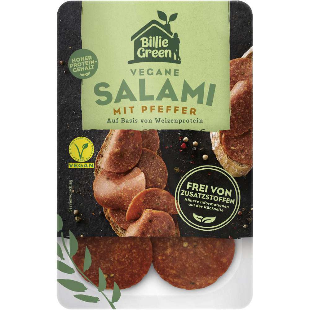 Vegane Salami mit Pfeffer von Billie Green ⮞ Globus