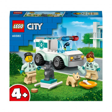 LEGO City 60382 Tierrettungswagen Krankenwagen-Spielzeug mit Tierfiguren